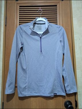 Patagonia Light Purple Capilene Midweight Zip-Neck Baselayer Top Size Small